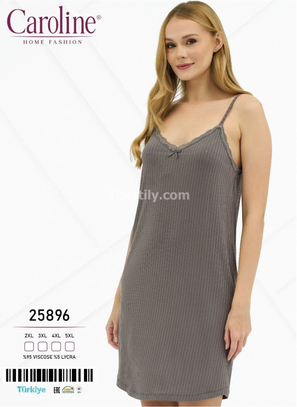 Ночная Женская Сорочка Caroline (2XL+3XL+4XL+5XL)