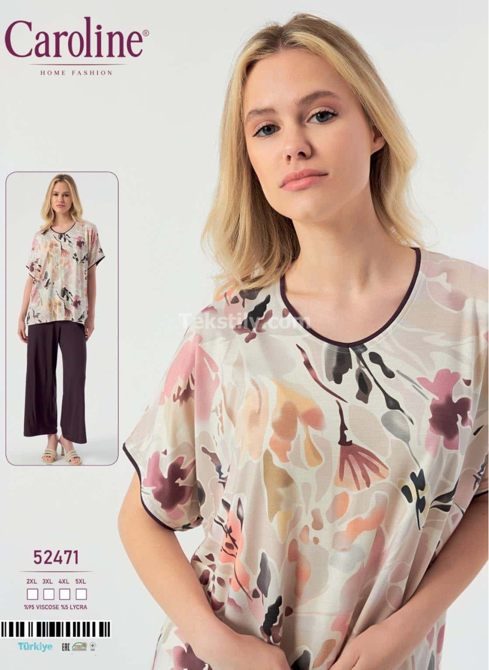 Женская Пижамa Caroline (2XL+3XL+4XL+5XL) 