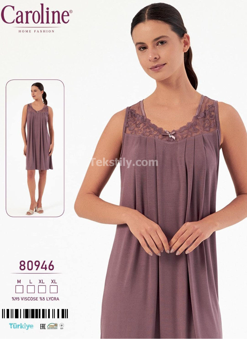 Женская Ночная Сорочка Caroline (M+L+XL+XL)