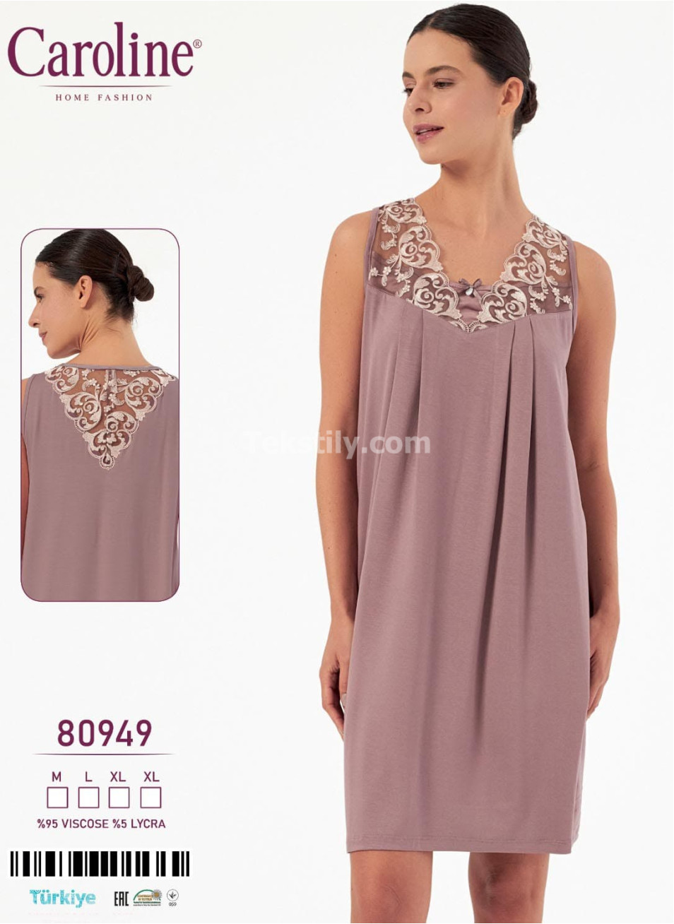 Женская Ночная Сорочка Caroline (M+L+XL+XL)