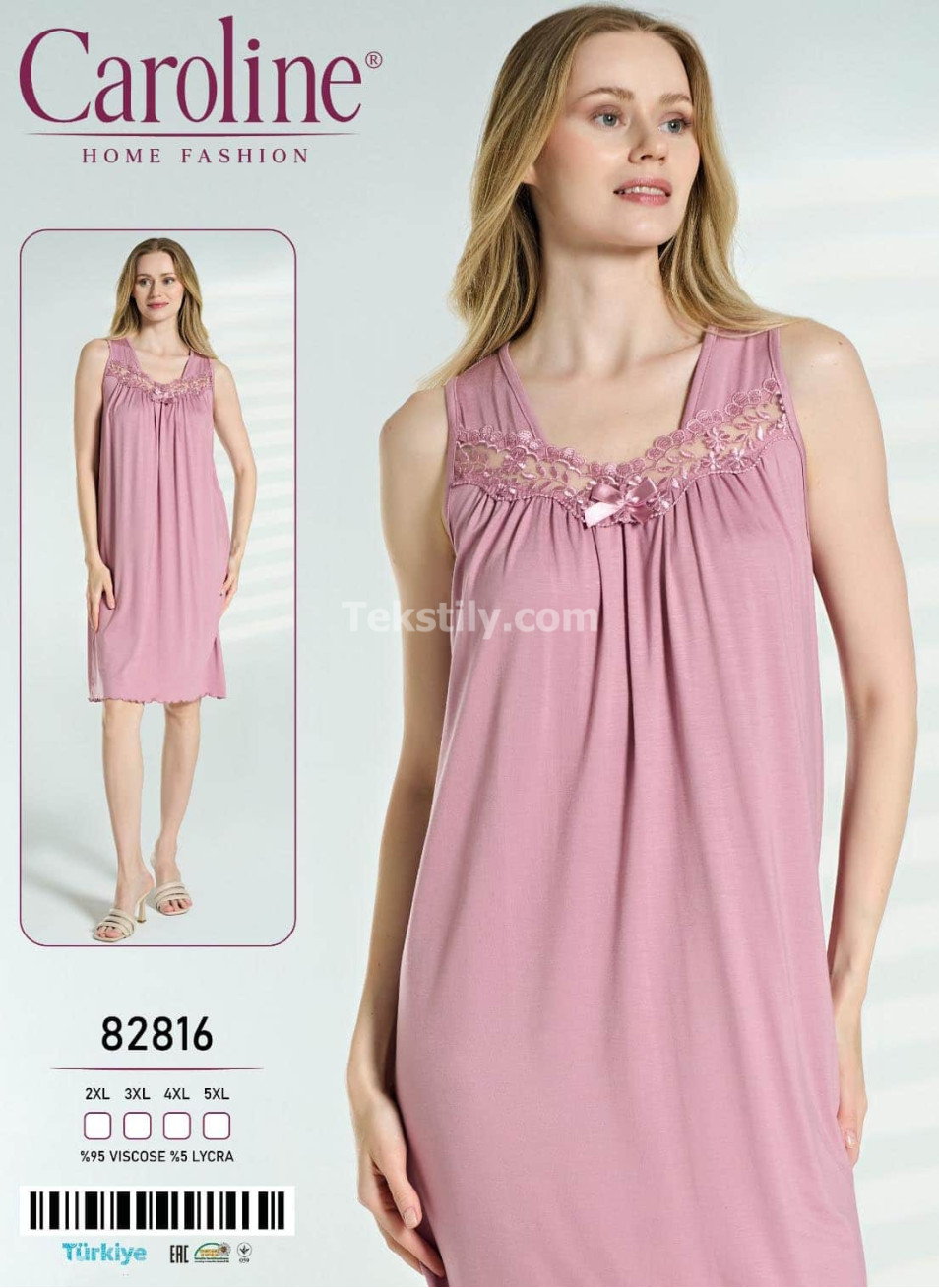 Женская Ночная Сорочка Caroline (2XL+3XL+4XL+5XL)
