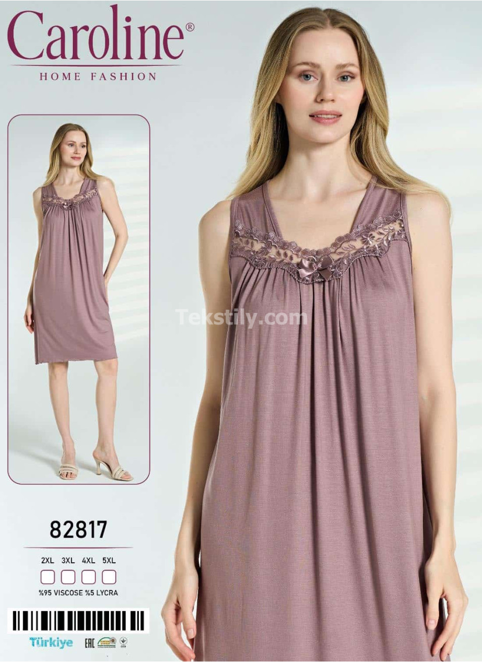 Женская Ночная Сорочка Caroline (2XL+3XL+4XL+5XL)