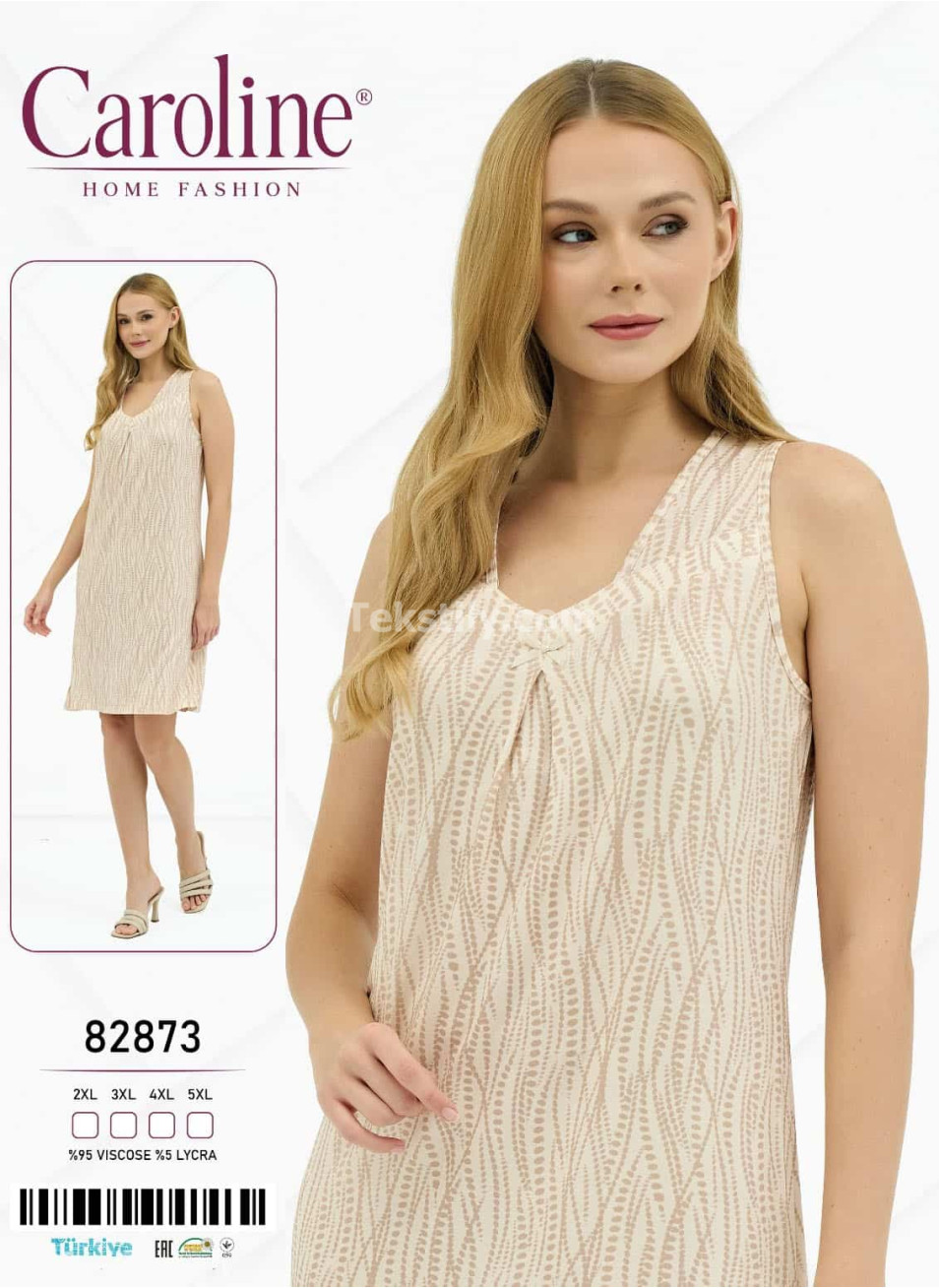 Женская Ночная Сорочка Caroline (2XL+3XL+4XL+5XL)