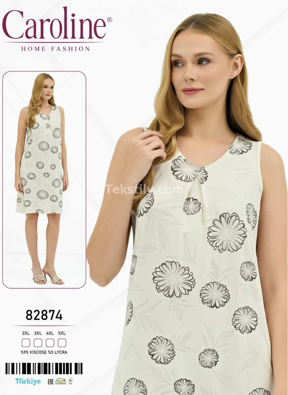 Женская Ночная Сорочка Caroline (2XL+3XL+4XL+5XL)