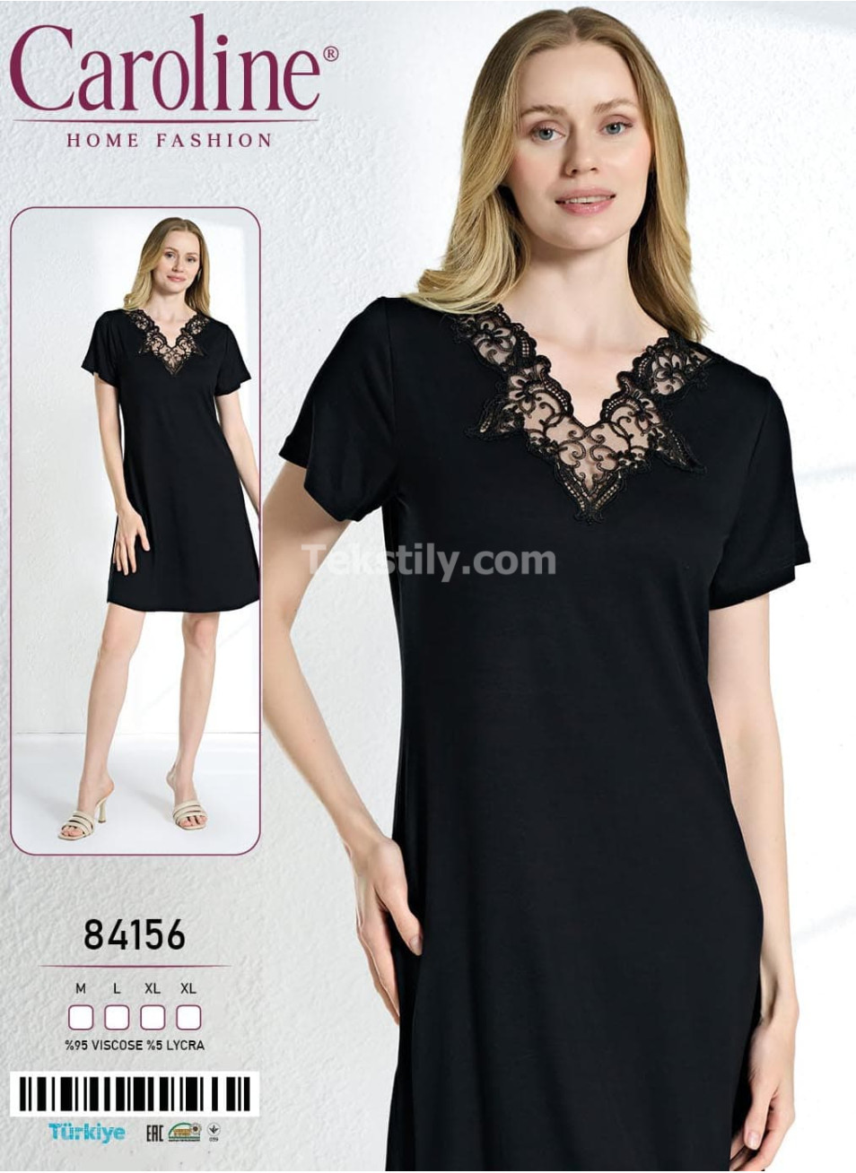 Ночная Женская Сорочка Caroline (M+L+XL+XL) 