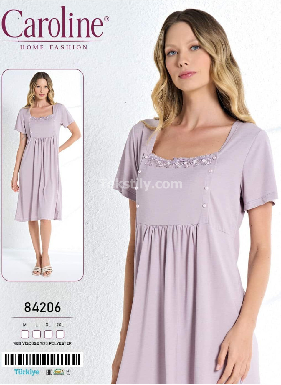 Женская Ночная Сорочка Caroline (M+L+XL+2XL)