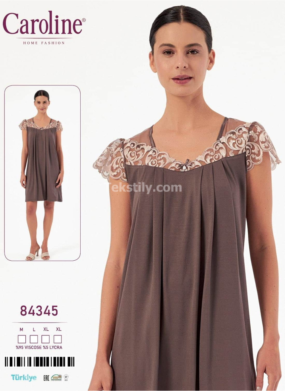Женская Ночная Сорочка Caroline (M+L+XL+XL)