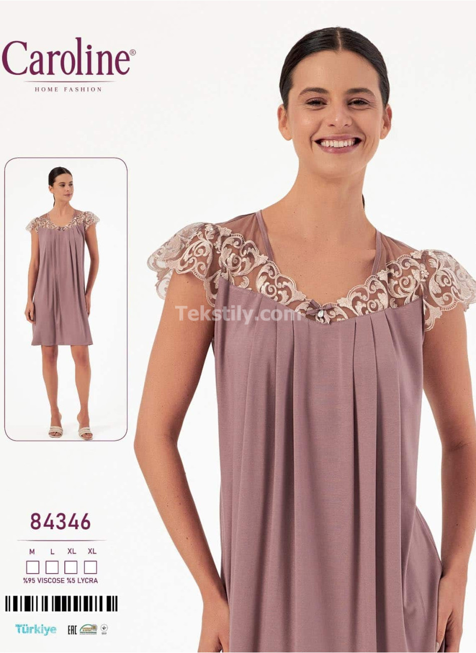 Женская Ночная Сорочка Caroline (M+L+XL+XL)