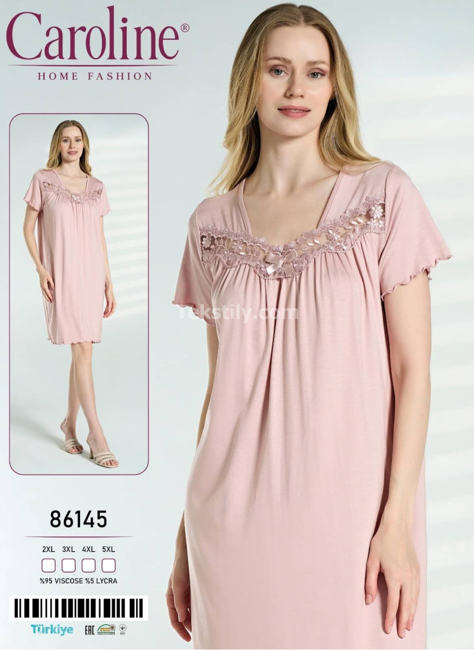 Женская Ночная Сорочка Caroline (2XL+3XL+4XL+5XL)