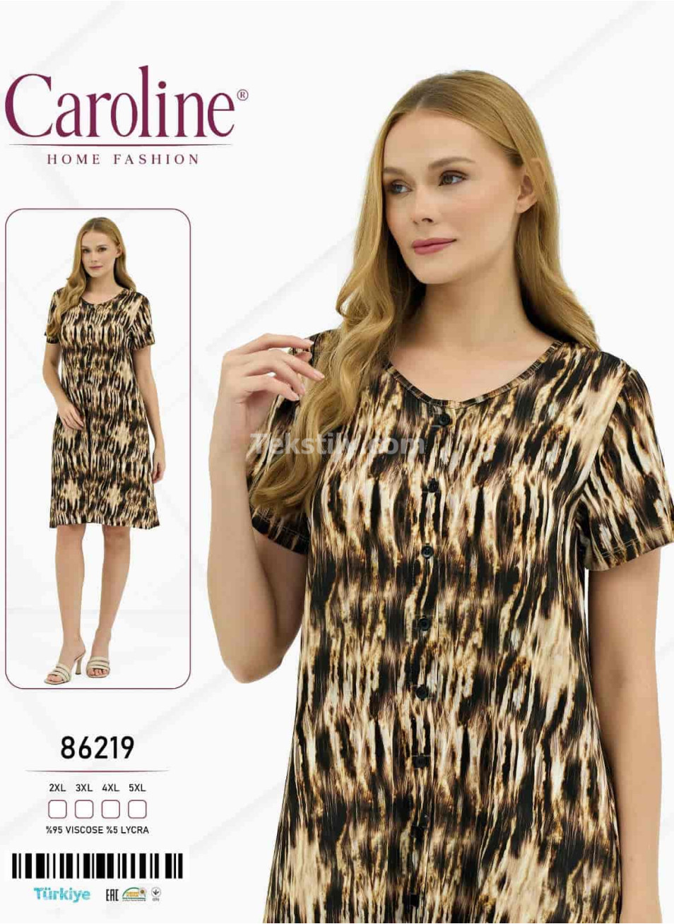 Женский домашний халат Caroline (2XL+3XL+4XL+5XL)