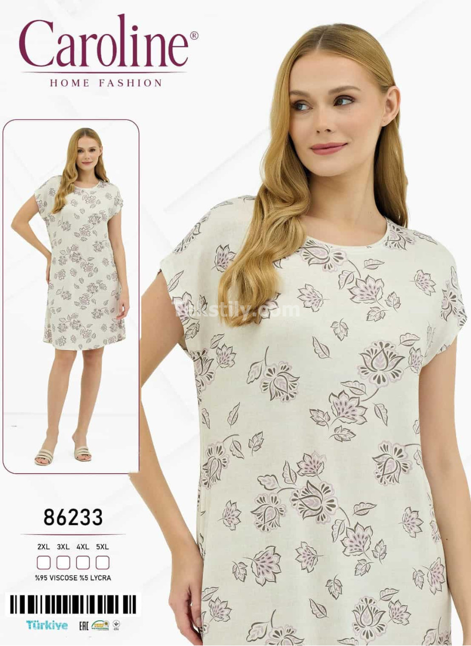 Женская Ночная Сорочка Caroline (2XL+3XL+4XL+5XL)