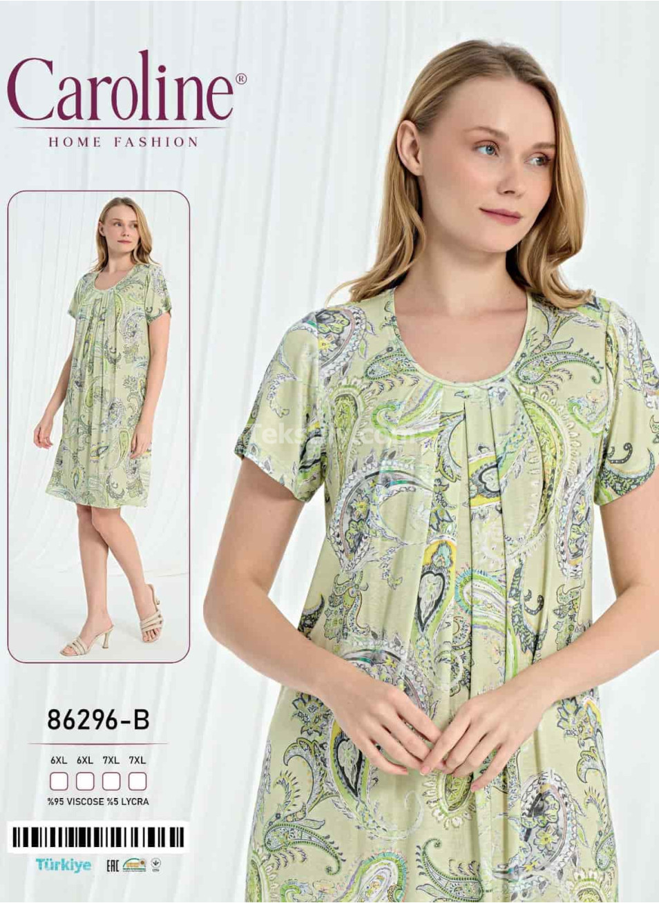 Женская Ночная Сорочка Caroline (6XL+6XL+7XL+7XL)