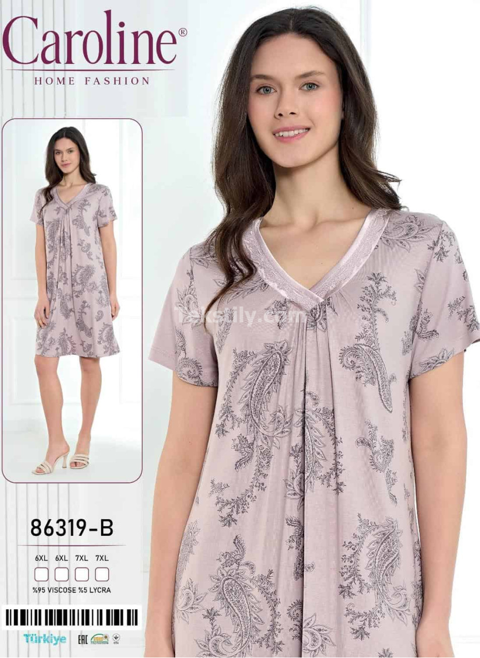 Женская Ночная Сорочка Caroline (6XL+6XL+7XL+7XL)