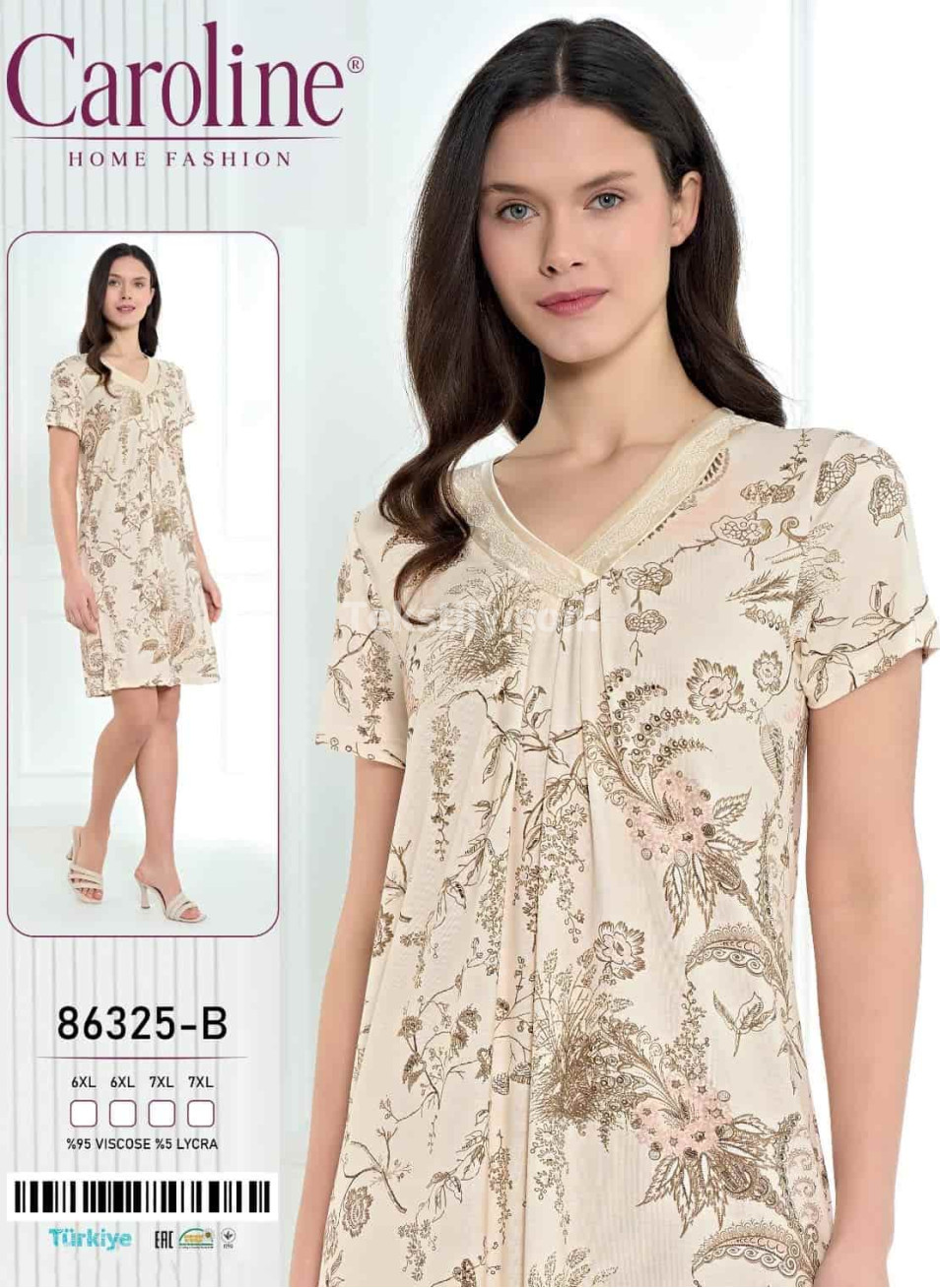 Женская Ночная Сорочка Caroline (6XL+6XL+7XL+7XL)