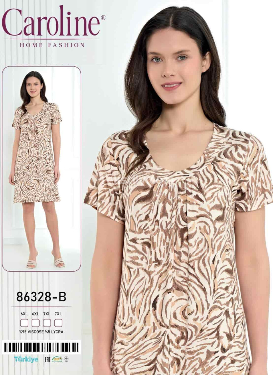 Женская Ночная Сорочка Caroline (6XL+6XL+7XL+7XL)