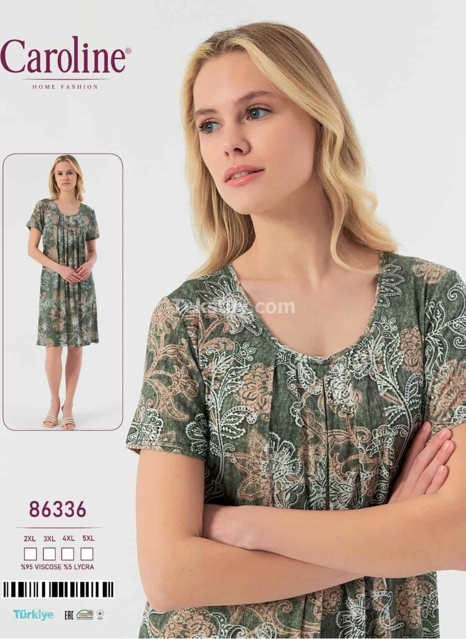 Ночная Женская Сорочка Caroline (2XL+3XL+4XL+5XL)