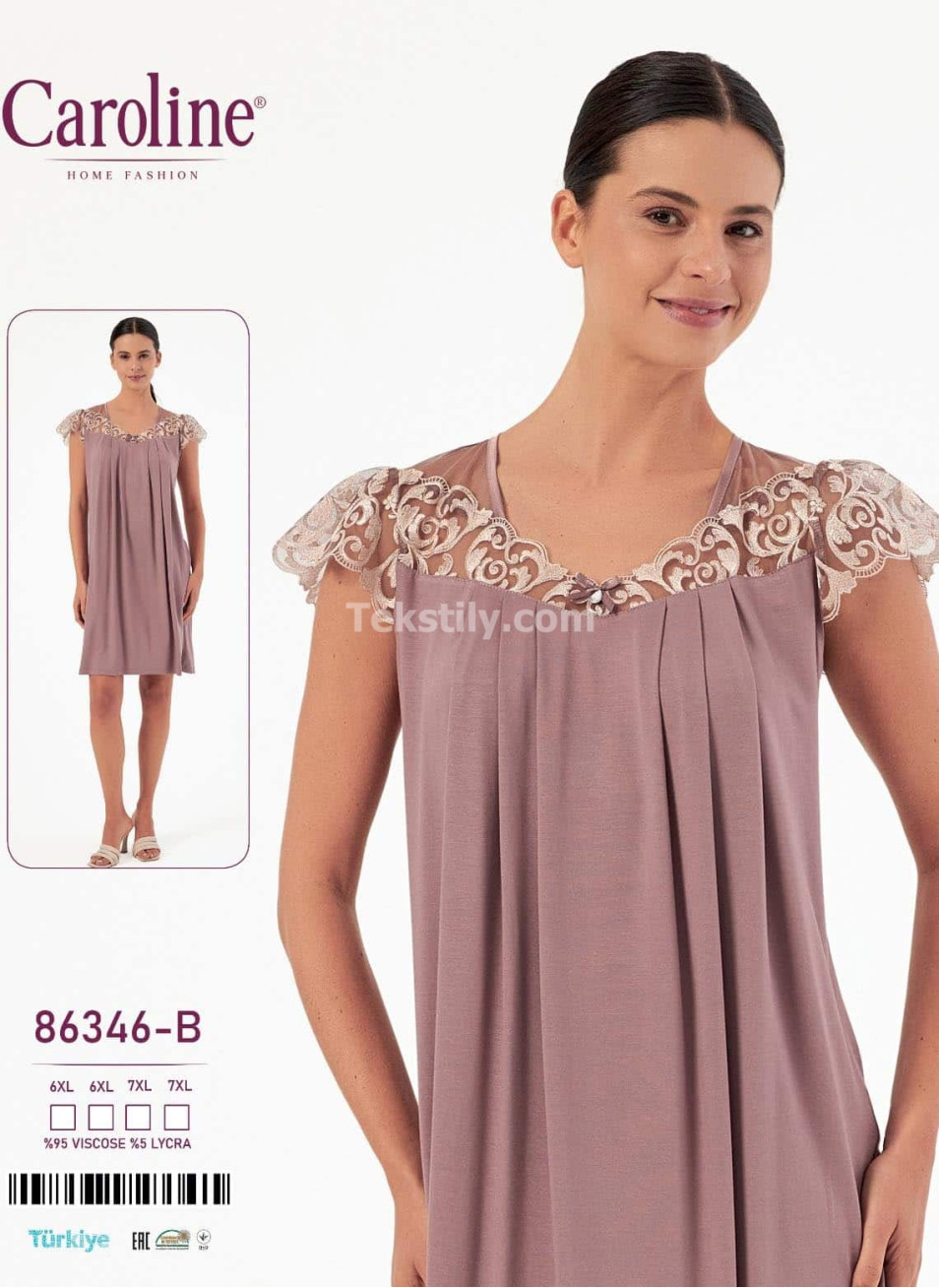 Женская Ночная Сорочка Caroline (6XL+6XL+7XL+7XL)