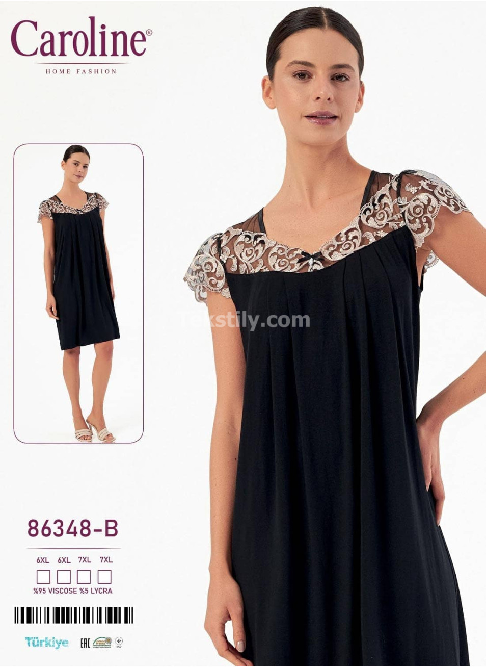 Женская Ночная Сорочка Caroline (6XL+6XL+7XL+7XL)