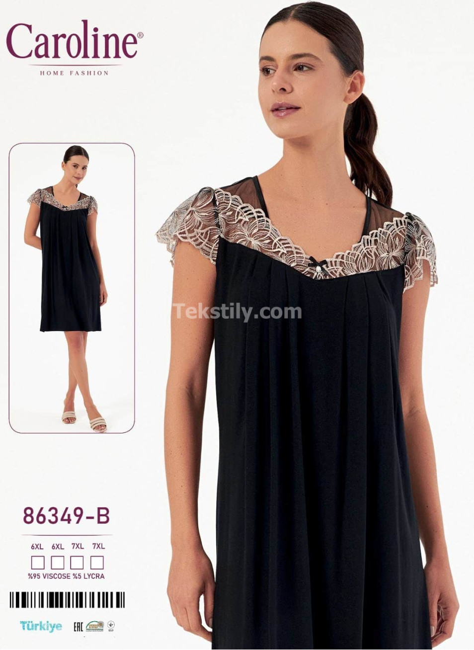 Женская Ночная Сорочка Caroline (6XL+6XL+7XL+7XL)