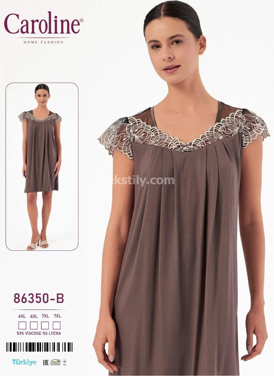 Женская Ночная Сорочка Caroline (6XL+6XL+7XL+7XL)