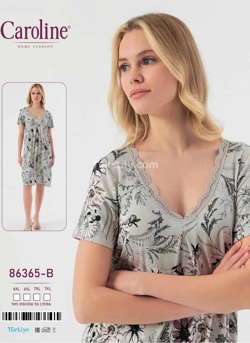 Женская Ночная Сорочка Caroline (6XL+6XL+7XL+7XL)