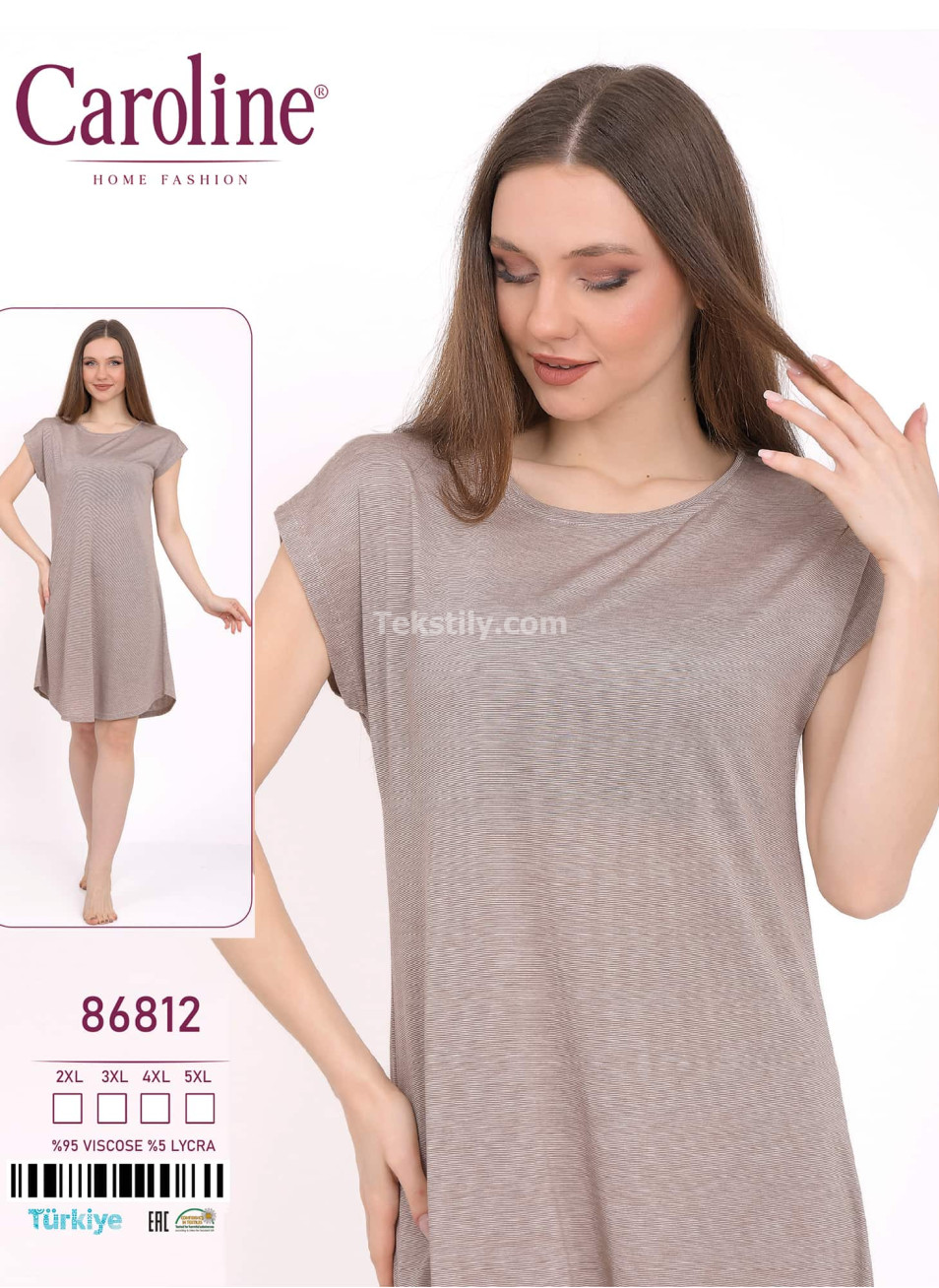 Женское домашнее платье Caroline (2XL+3XL+4XL+5XL)