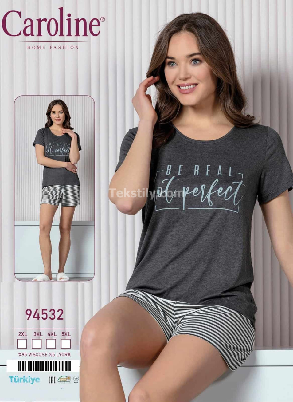 Женский Комплект с Шортами Caroline (2XL+3XL+4XL+5XL)