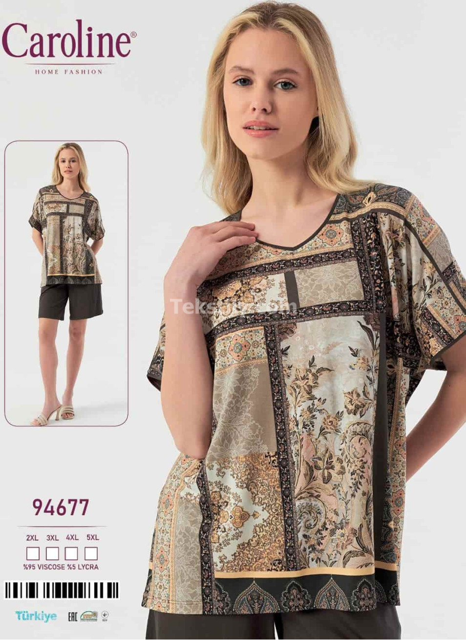 Женский Комплект с Шортами Caroline (2XL+3XL+4XL+5XL)