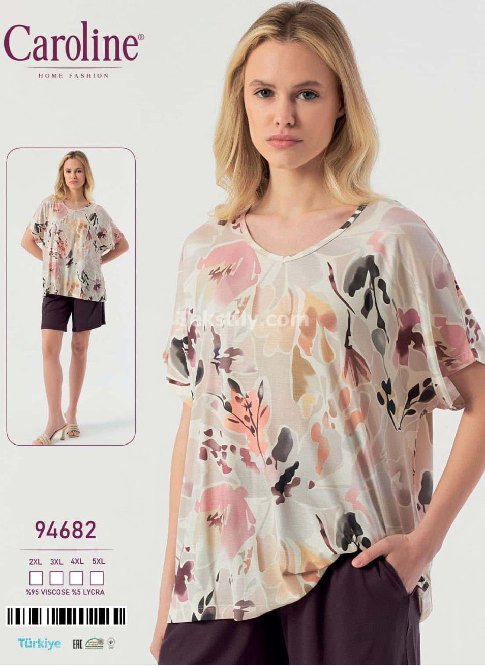 Женский Комплект с Шортами Caroline (2XL+3XL+4XL+5XL)