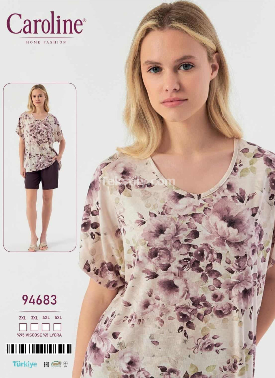 Женский Комплект с Шортами Caroline (2XL+3XL+4XL+5XL)