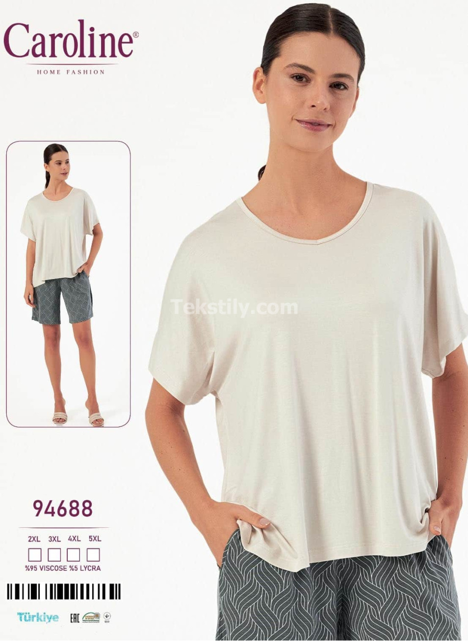 Женский Комплект с Шортами Caroline (2XL+3XL+4XL+5XL)