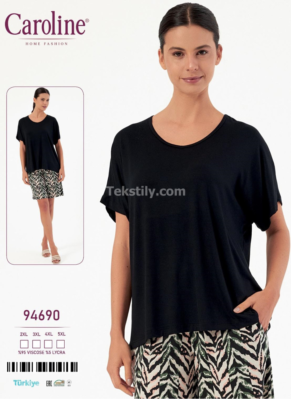 Женский Комплект с Шортами Caroline (2XL+3XL+4XL+5XL)