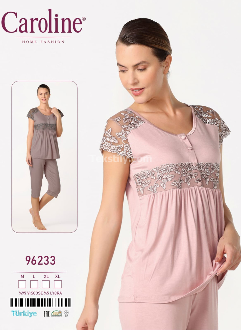Пижама Женская Комплект с Капри Caroline (M+L+XL+XL)