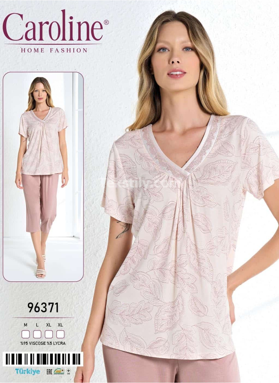 Пижама Женская Комплект с Капри Caroline (M+L+XL+XL)