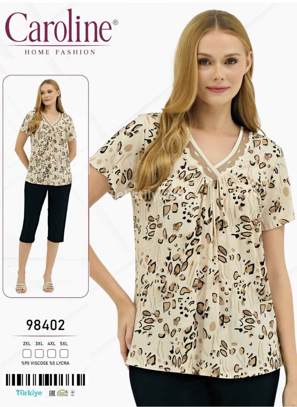 Женский Комплект с Капри Caroline (2XL+3XL+4XL+5XL)