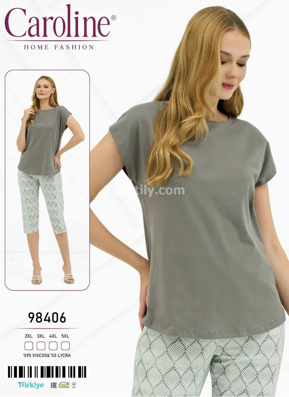 Женский Комплект с Капри Caroline (2XL+3XL+4XL+5XL)