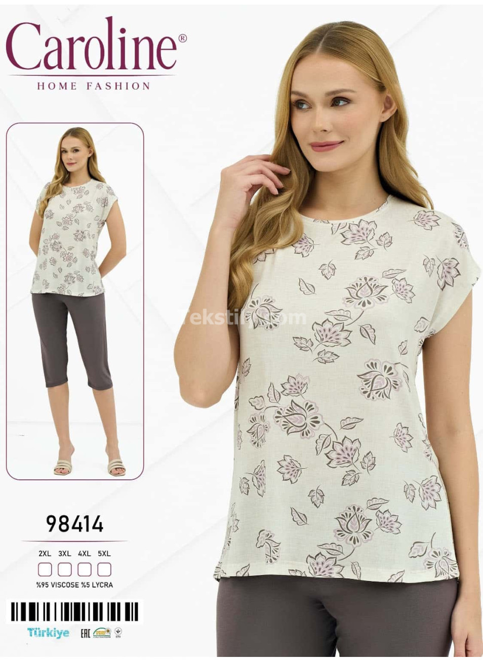 Женский Комплект с Капри Caroline (2XL+3XL+4XL+5XL)
