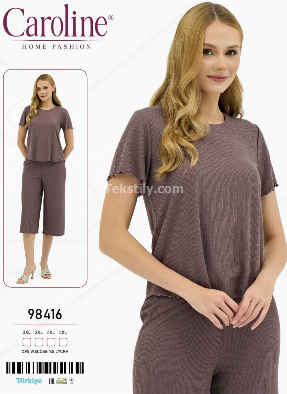 Женский Комплект с Капри Caroline (2XL+3XL+4XL+5XL)