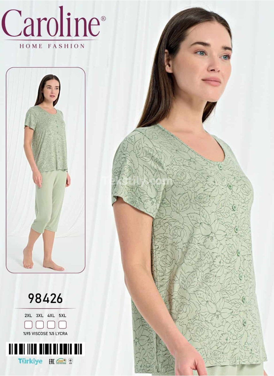 Женский Комплект с Капри Caroline (2XL+3XL+4XL+5XL)