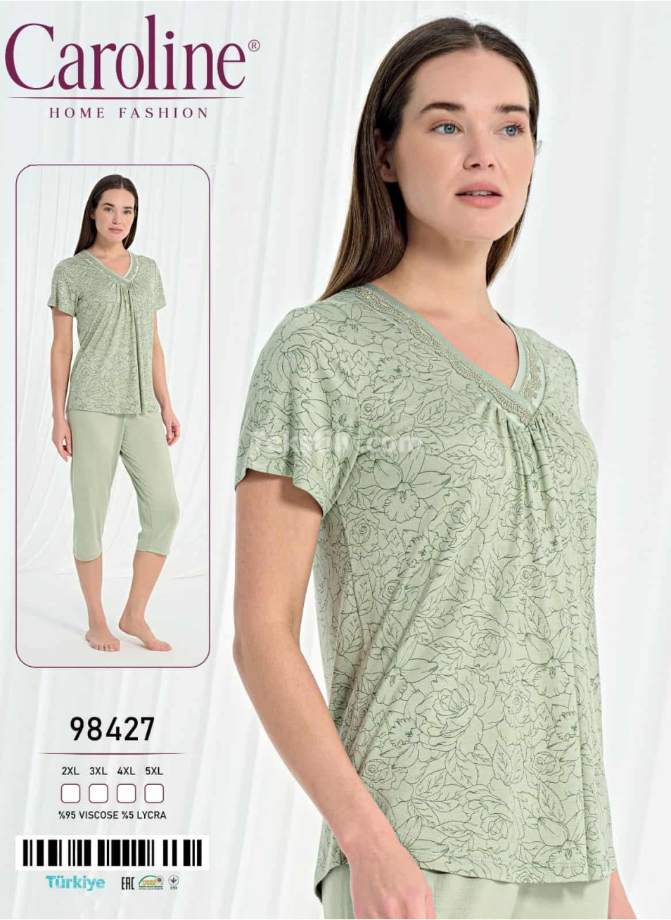 Женский Комплект с Капри Caroline (2XL+3XL+4XL+5XL)