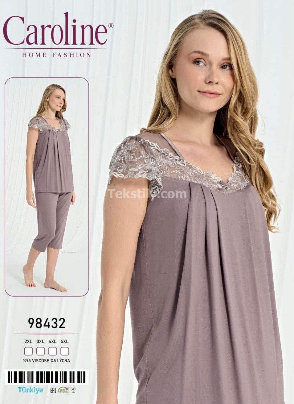 Женский Комплект с Капри Caroline (2XL+3XL+4XL+5XL)