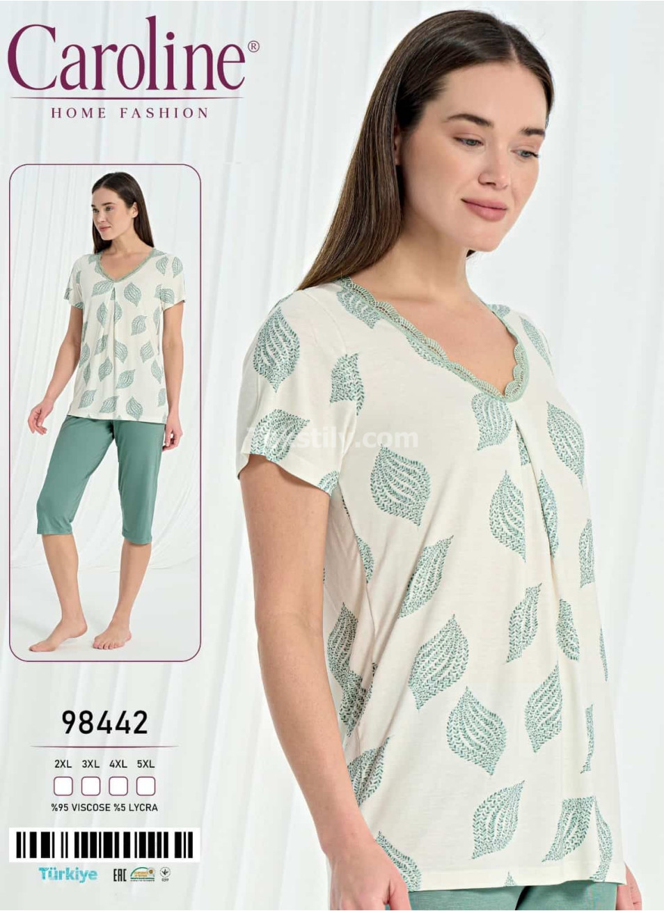 Женский Комплект с Капри Caroline (2XL+3XL+4XL+5XL)