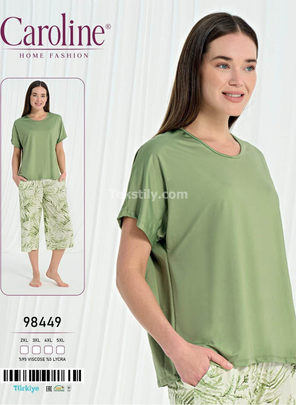 Женский Комплект с Капри Caroline (2XL+3XL+4XL+5XL)