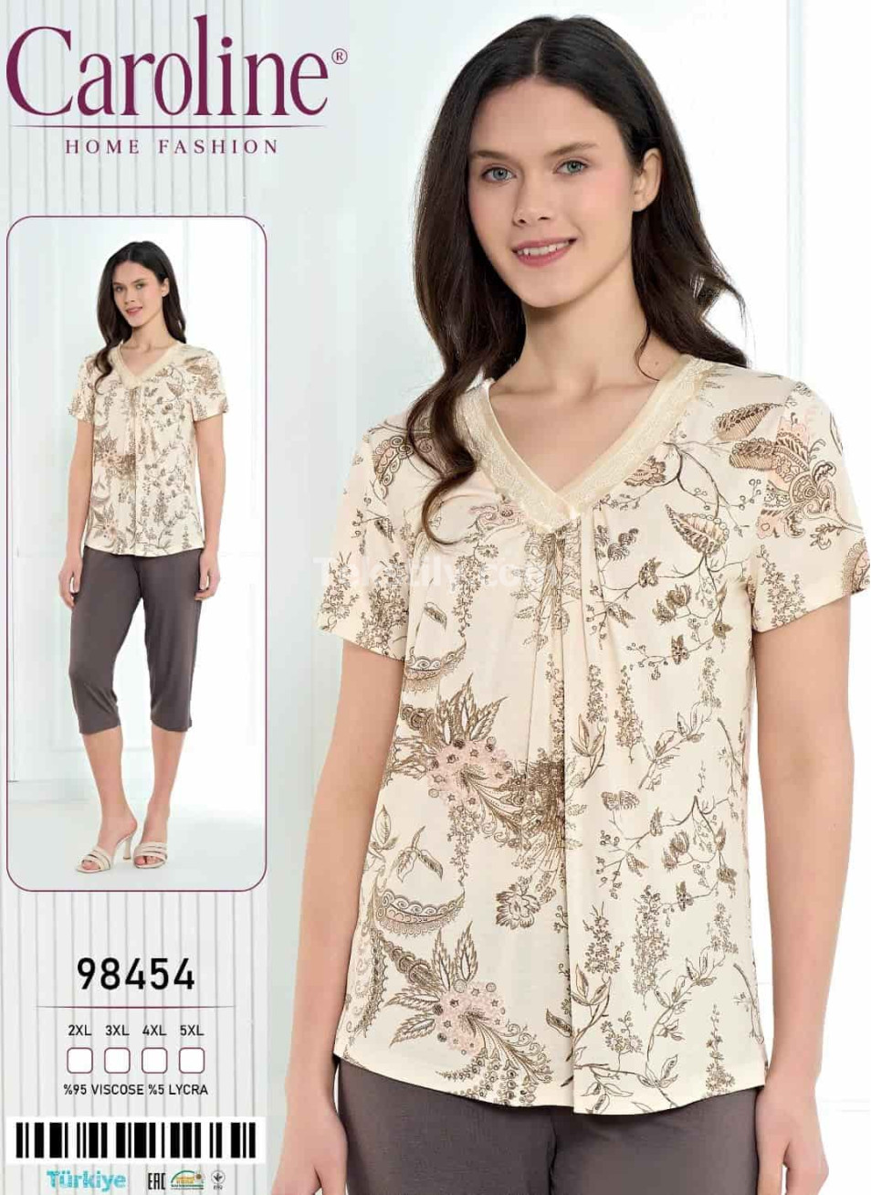 Женский Комплект с Капри Caroline (2XL+3XL+4XL+5XL)