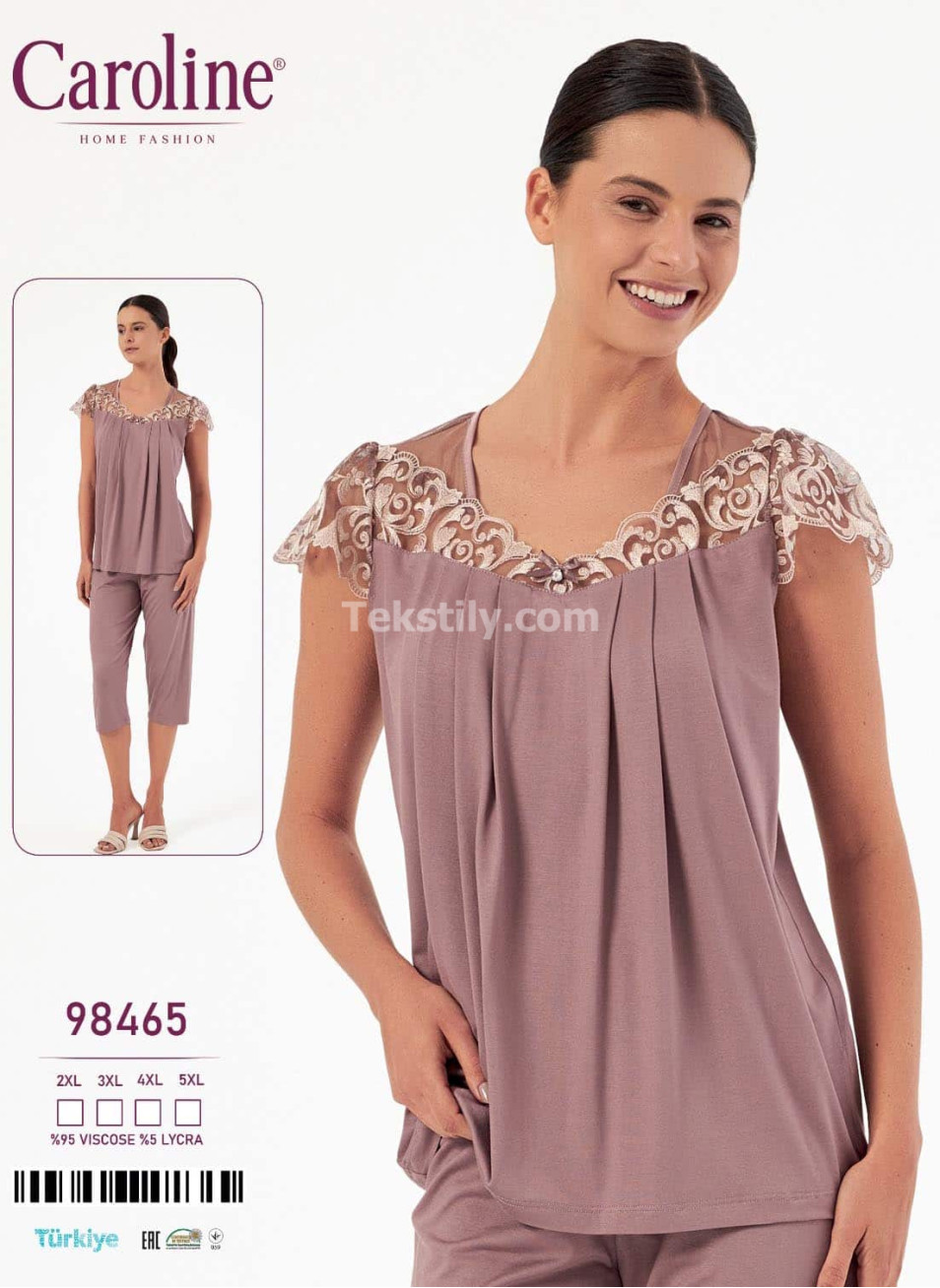Женский Комплект с Капри Caroline (2XL+3XL+4XL+5XL)
