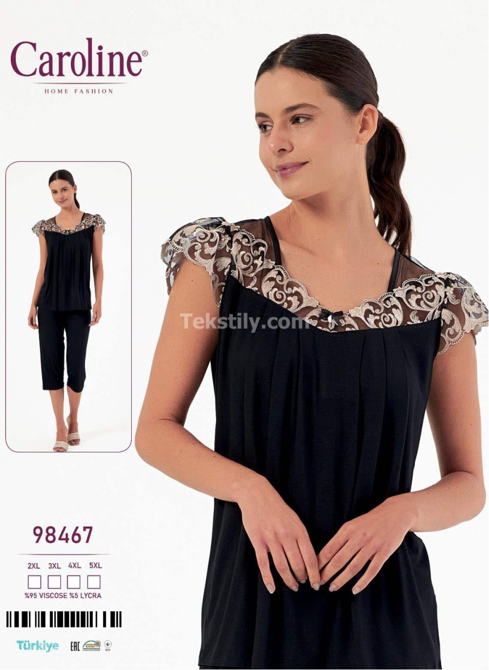 Женский Комплект с Капри Caroline (2XL+3XL+4XL+5XL)