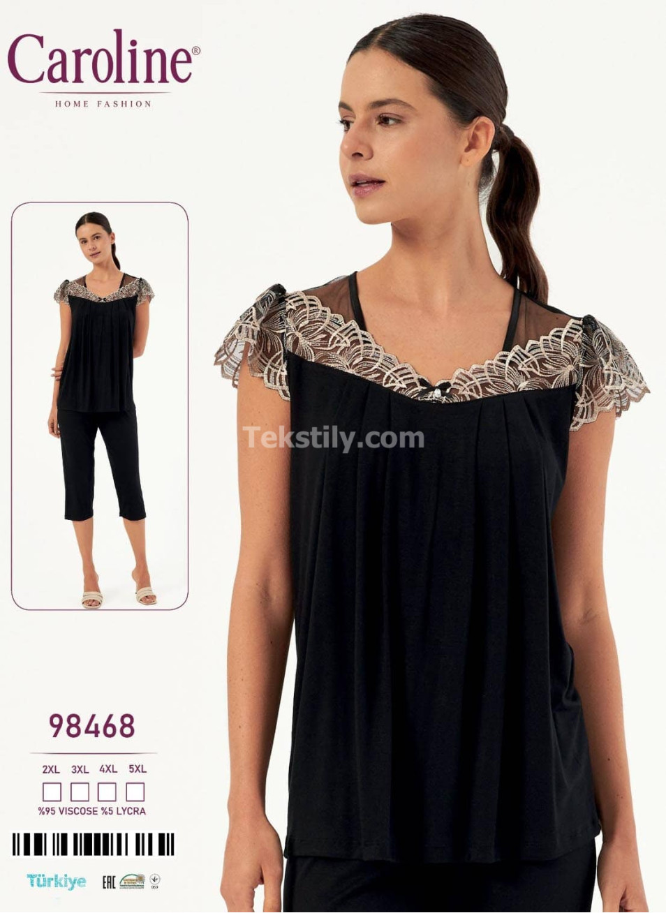 Женский Комплект с Капри Caroline (2XL+3XL+4XL+5XL)