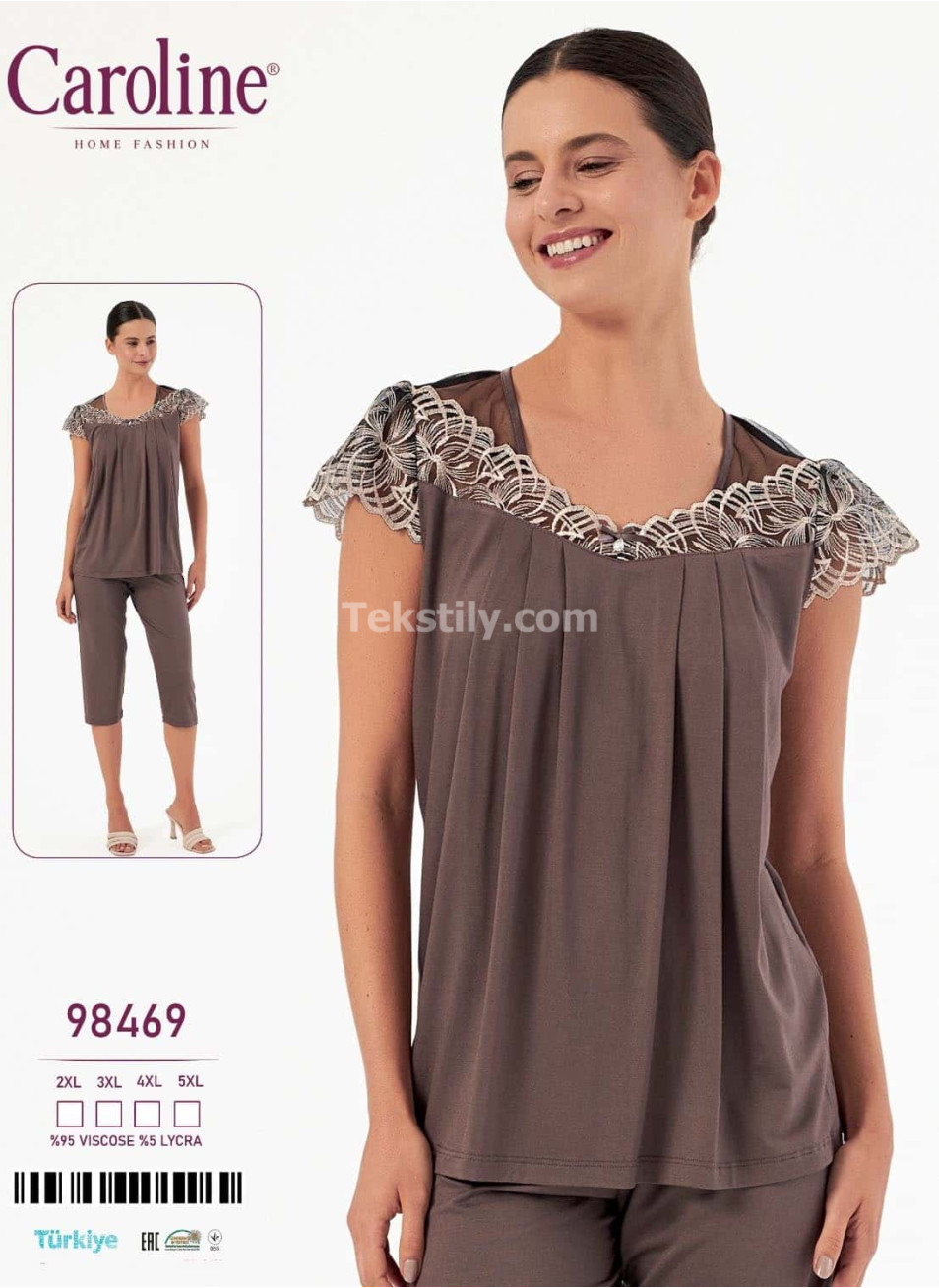 Женский Комплект с Капри Caroline (2XL+3XL+4XL+5XL)