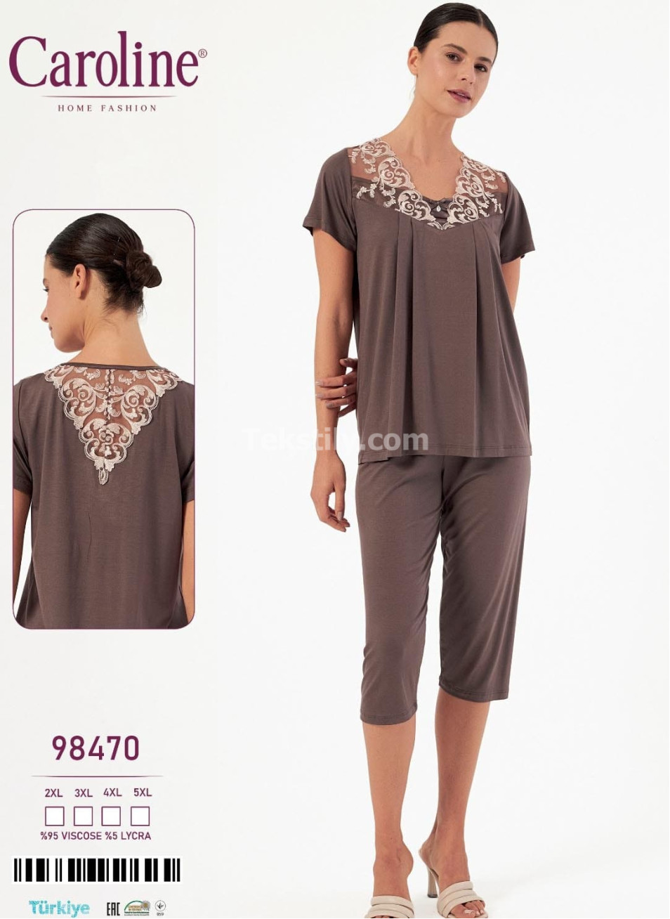 Женский Комплект с Капри Caroline (2XL+3XL+4XL+5XL)