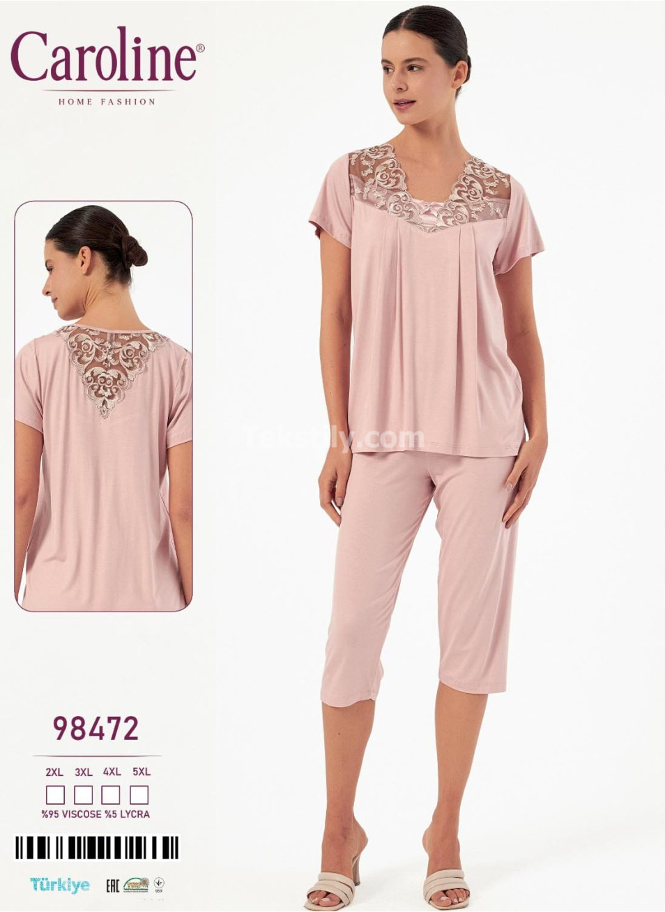 Женский Комплект с Капри Caroline (2XL+3XL+4XL+5XL)